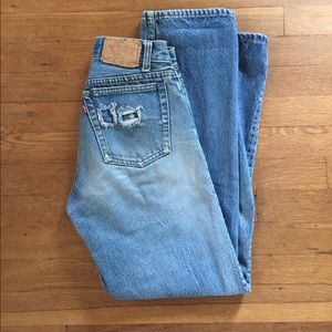 Perfectly distressed vintage Levi's 501s 
